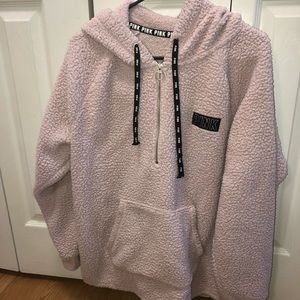 Victoria’s Secret PINK Sherpa Hoodie Quarter Zip